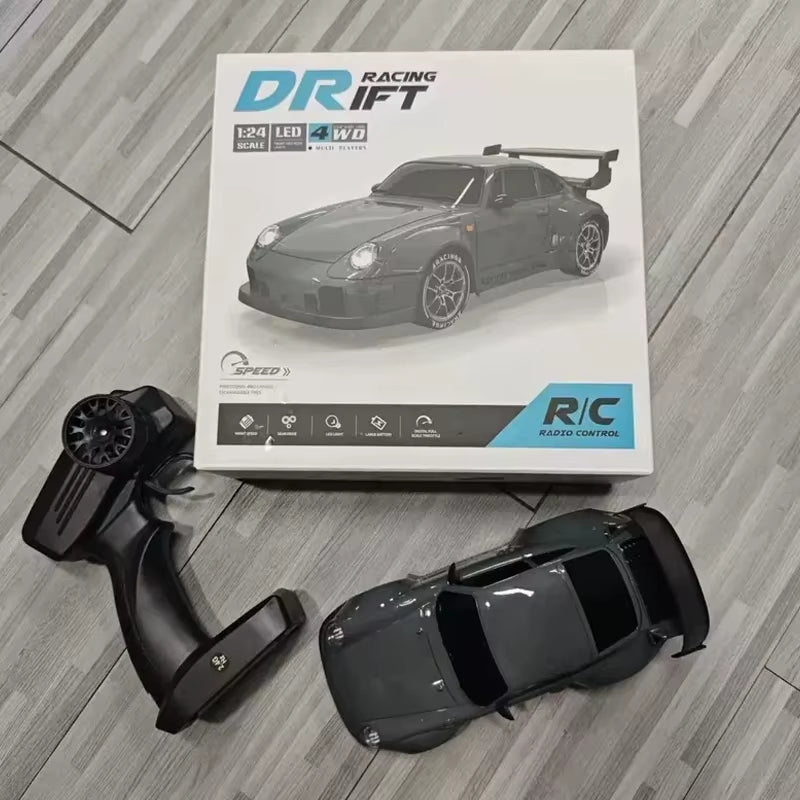 1/20 Scale 4WD Remote Control Drift Car RTR – High Performance Powerful Full Throttle RC Vehicle with Tires Road Barriers